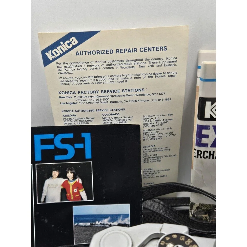 Konica Autoreflex T 35mm Film Camera Samigon 55mm From JAPAN 2x Addl Lens Flash